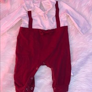 White and burgundy bodysuit